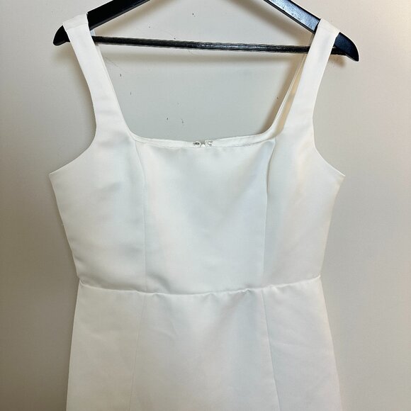 ELLIATT Amelie Square Neck Duchesse Satin Cocktail Minidress in Ivory Large - Picture 4 of 7